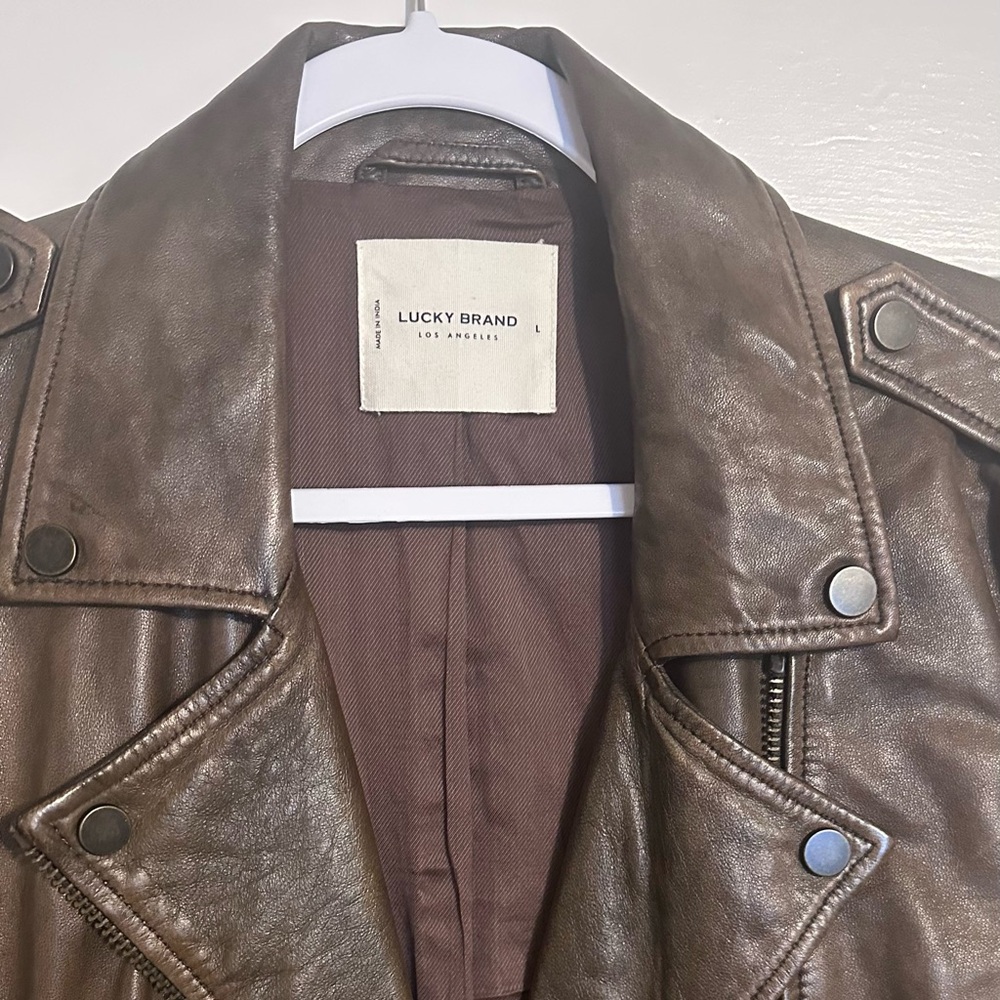 Lucky Brand Brown Leather Jacket - Picture 3 of 5